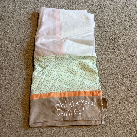 Dr. Seuss Oh the Places You’ll Go Trend Lab Crib Blanket 2 Valance Set - Picture 7 of 7